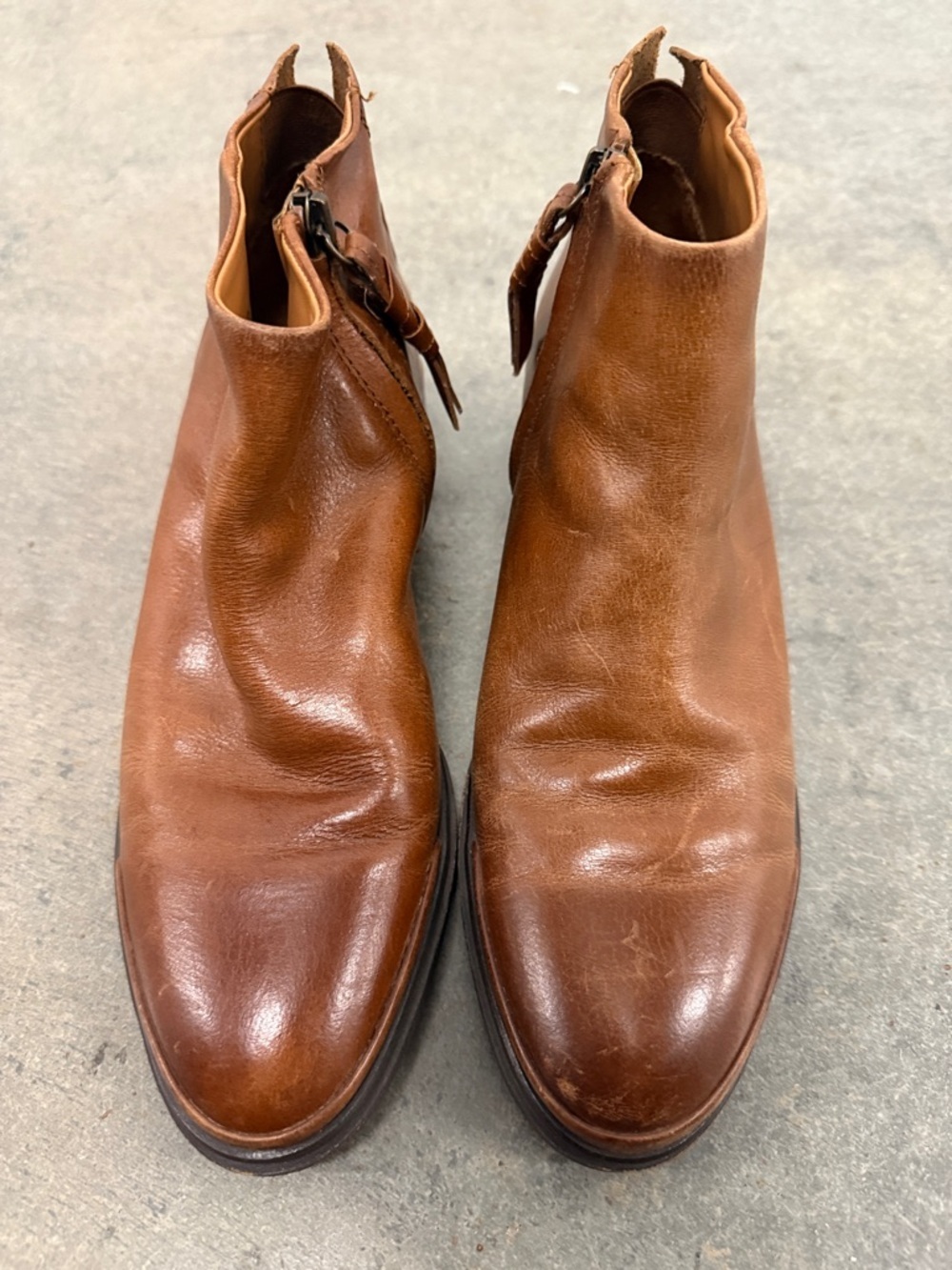 SARTO By Franco Sarto Chestnut Brown Leather Ankle Booties